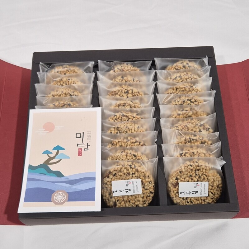 강릉몰,강릉미담 오곡칩-27호 가족선물 부모님선물 곡물과자 추석 설 바삭바삭 고소한 건강 간식