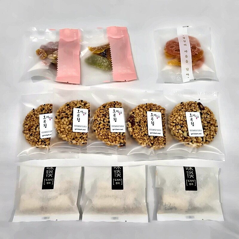 미담몰,강릉미담 오곡칩도라지정과생강정과연근정과(미오도생연26)콩고물도라지정과,생강연근,오곡칩, 맛과 멋과 품위있는 추석 설 명절선물 부모님 시댁