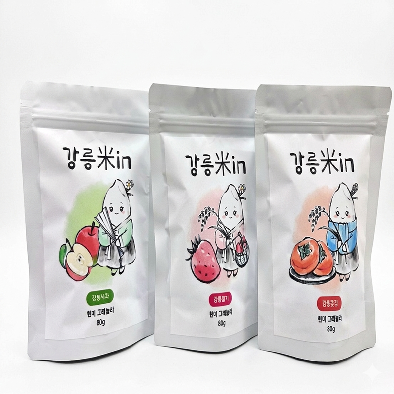강릉몰,"강릉米IN"(강릉미인) 그래놀라 G-MIDAM 달콤고소 바삭한 딸기현미,사과현미, 곶감현미