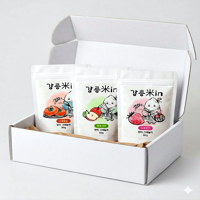 강릉몰,"강릉米IN"(강릉미인) 그래놀라 G-MIDAM 달콤고소 바삭한 딸기현미,사과현미, 곶감현미
