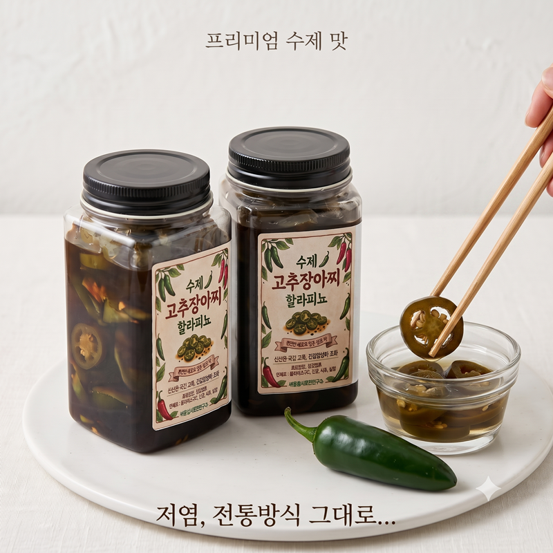 강릉몰,강릉미담 저염고추장아찌(할라피뇨)