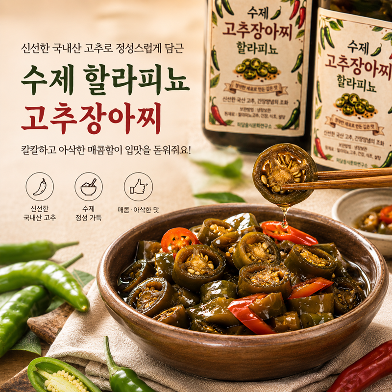 강릉몰,강릉미담 저염고추장아찌(할라피뇨)
